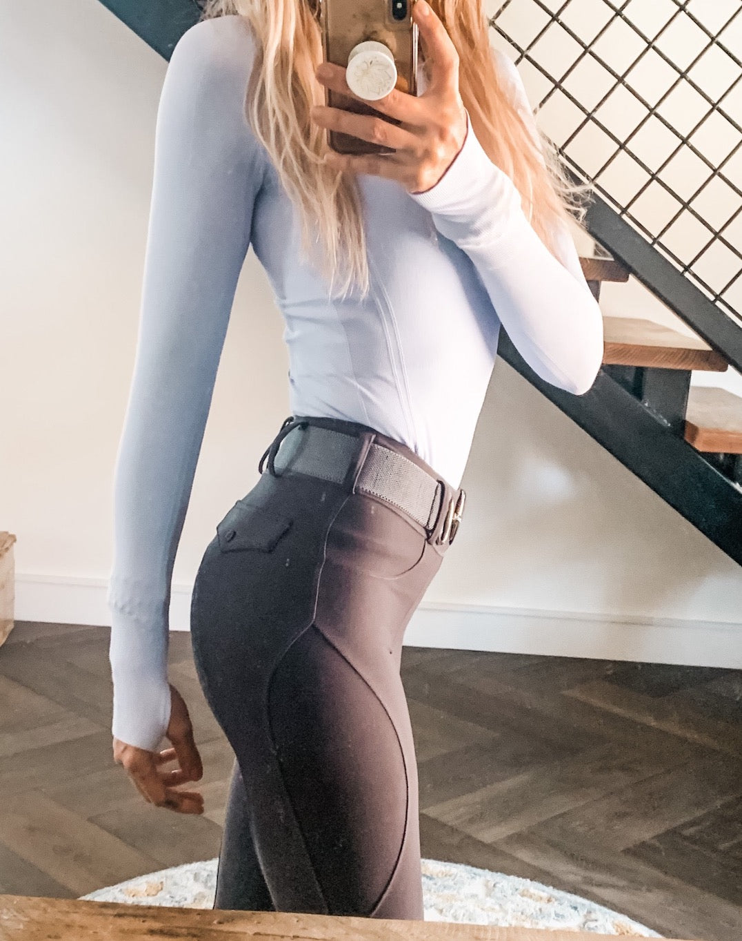 Imagine the future of equestrian apparel. Picture a pair of riding breeches designed with innovative fabric technology. These pants comfortably contour a rider's body, allowing for effortless movement